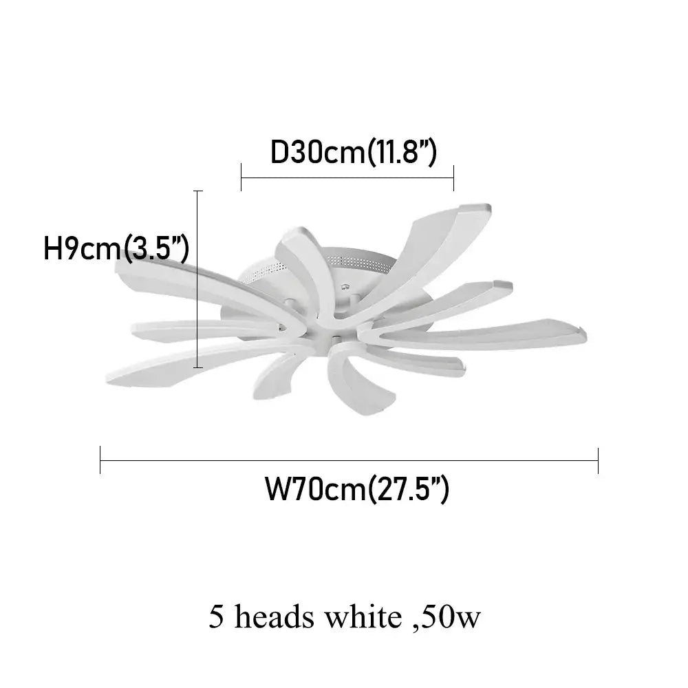 Modern white petal acrylic led chandelier dining room ceiling lamp