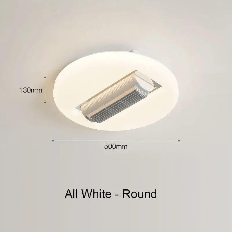 Modern white rectangular bladeless ceiling fan light bedroom