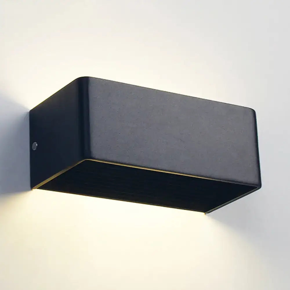 Modern white rectangular wall lamp – bedroom warm white sconce