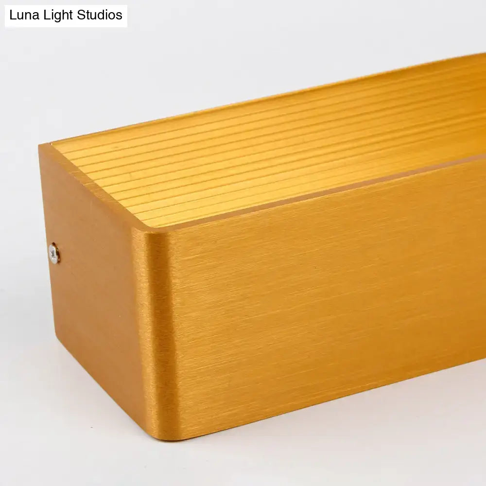 Modern white rectangular wall lamp – bedroom warm white sconce