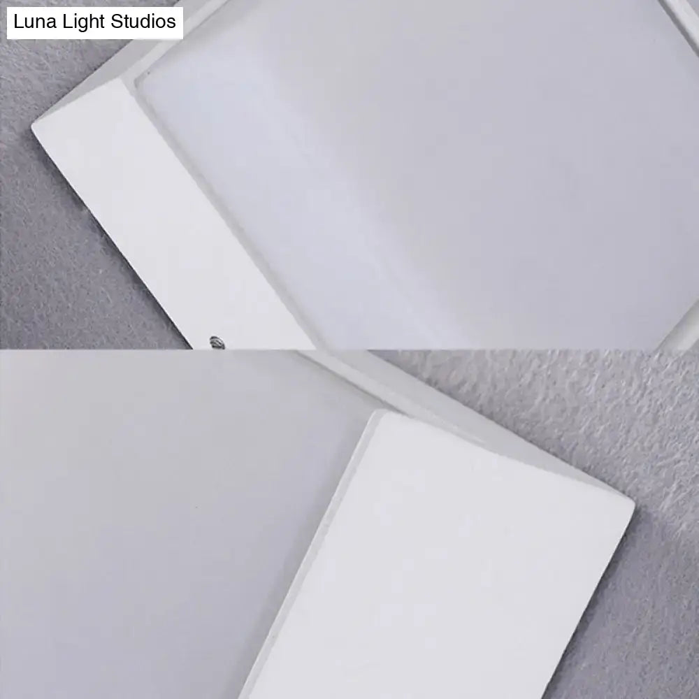 Modern white rectangular wall light warm white hallway direct wired