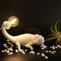 Modern white resin chameleon led table lamp for bedroom reading
