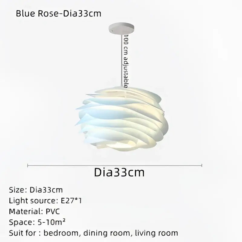 Modern white rose flower pendant lights for bedroom living room