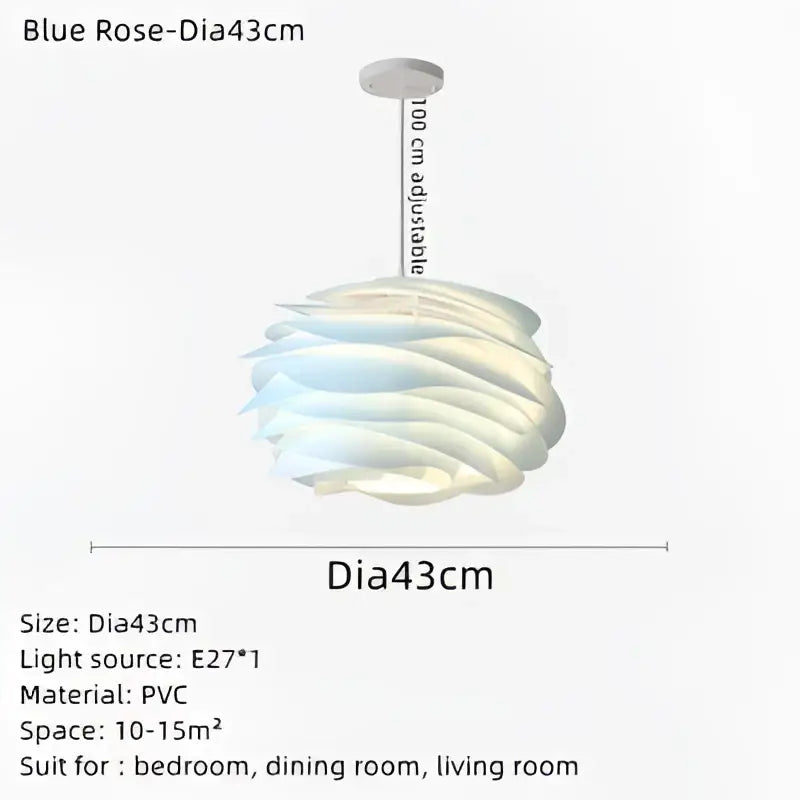 Modern white rose flower pendant lights for bedroom living room