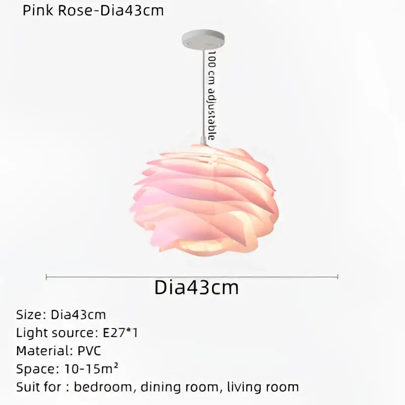 Modern white rose flower pendant lights for bedroom living room