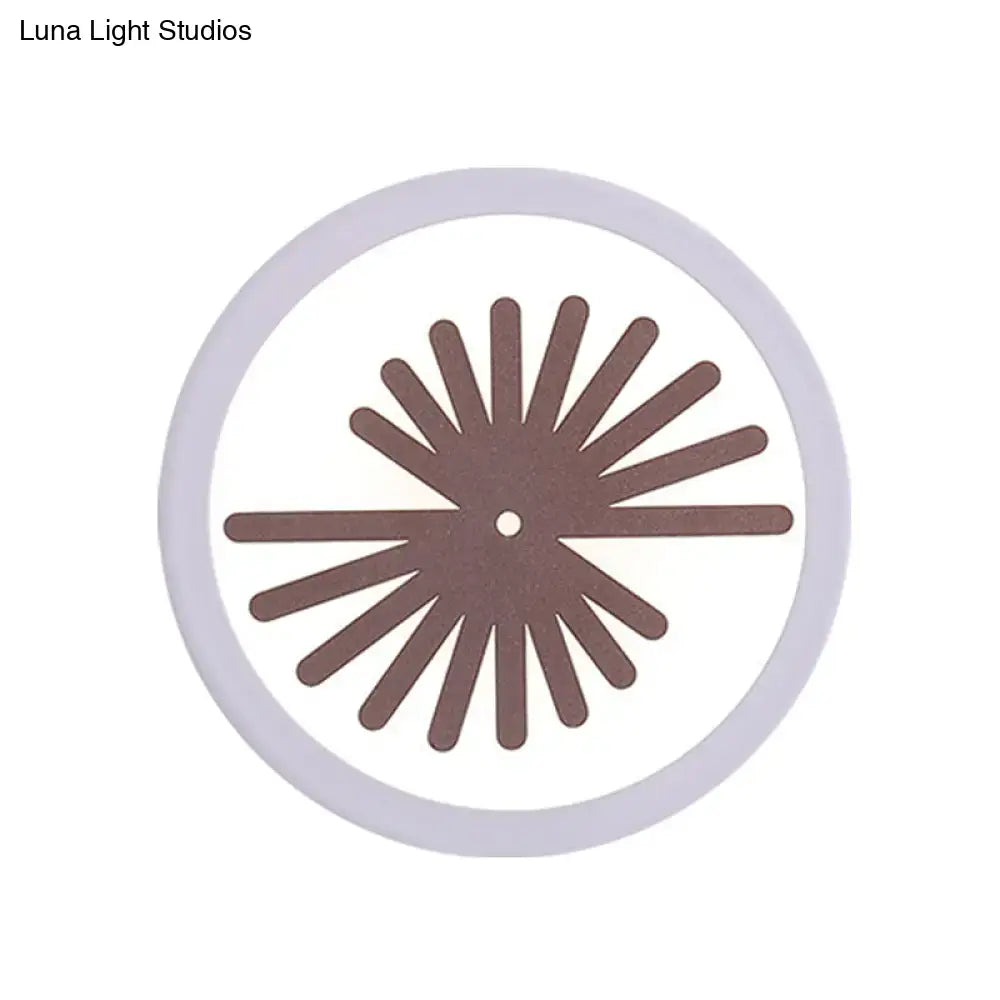 Modern white sector leaf pattern wall light – living room sconce