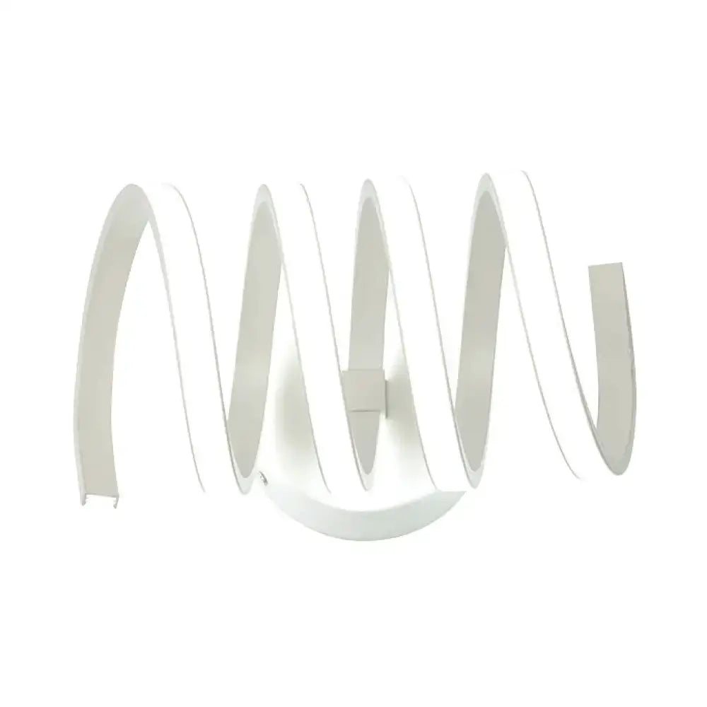 Modern white & silver spiral acrylic led wall sconce bedroom light