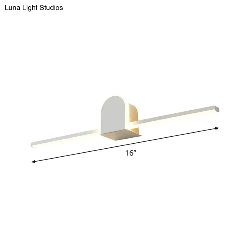 Modern white slim rod bath vanity led wall sconce 110v-240v