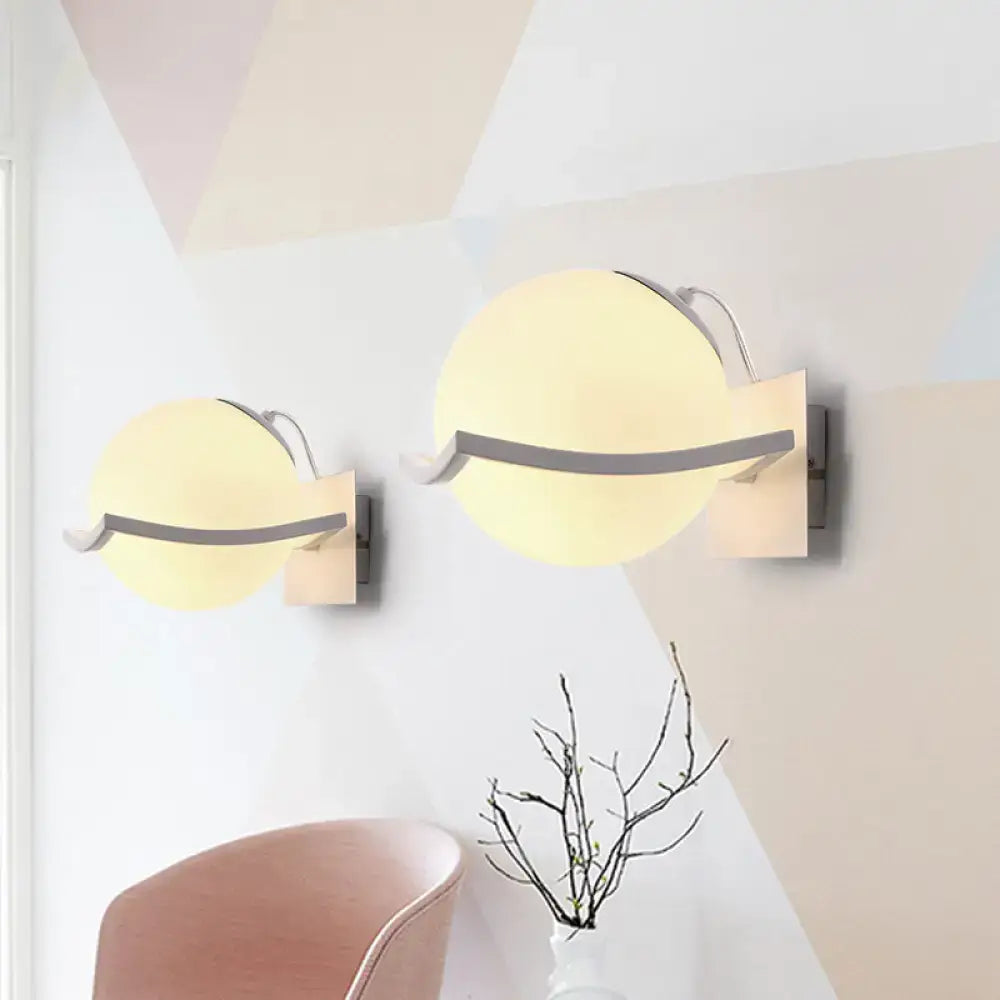 Modern white sphere opal glass wall sconce kitchen light