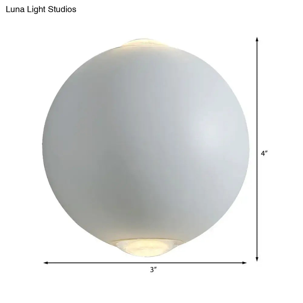 Modern white spherical wall light fixture – outdoor sconce light