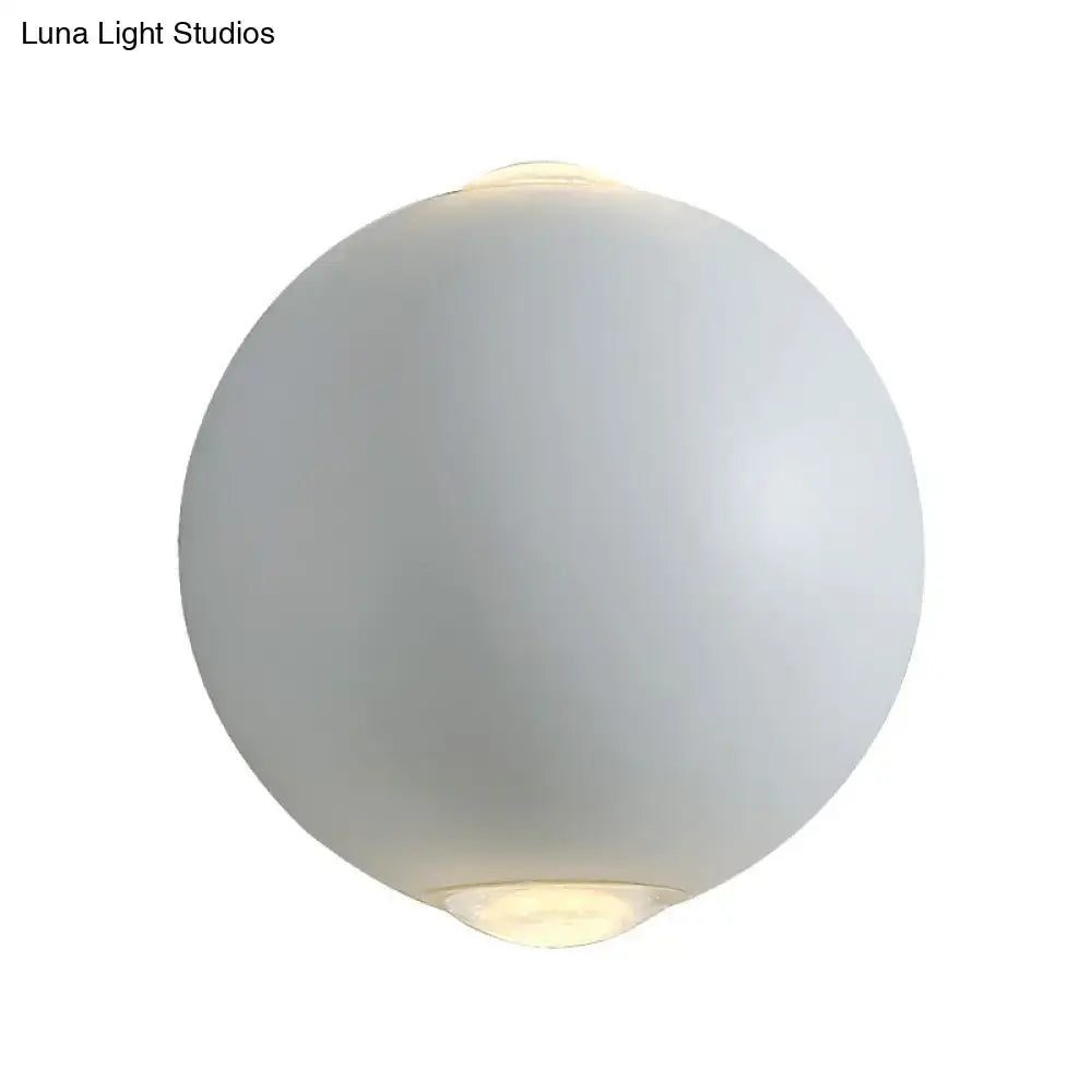 Modern white spherical wall light fixture – outdoor sconce light