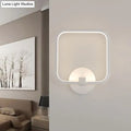 Modern white square acrylic shade led wall light bedroom sconce