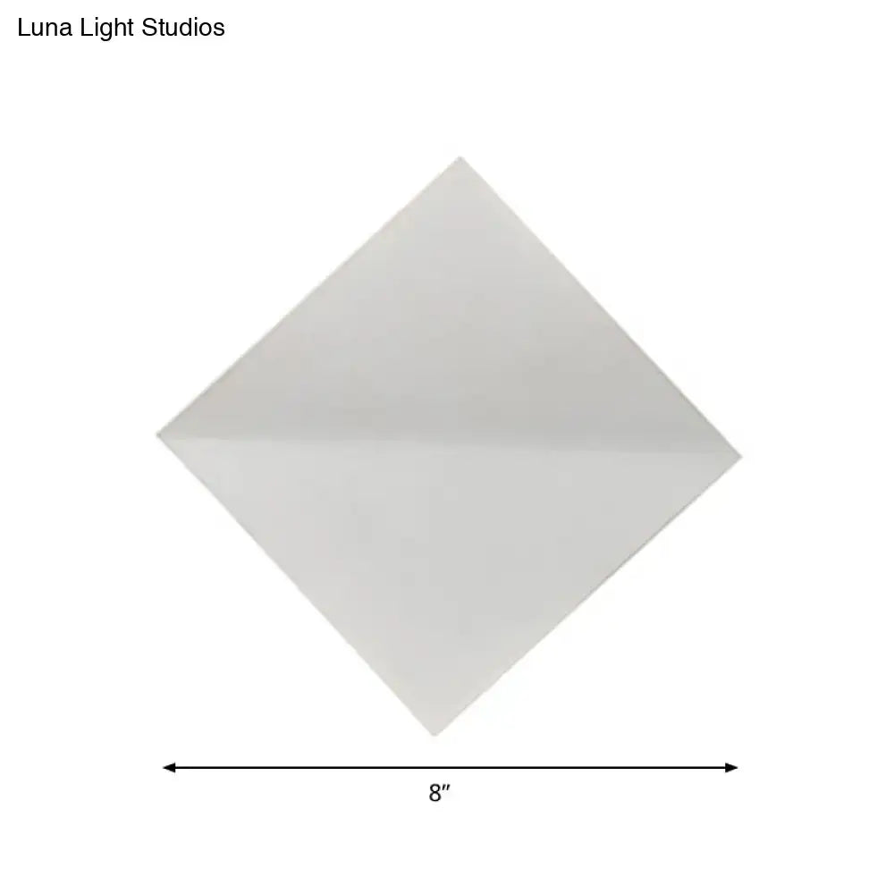 Modern white square wall sconce bedroom direct wired electric light