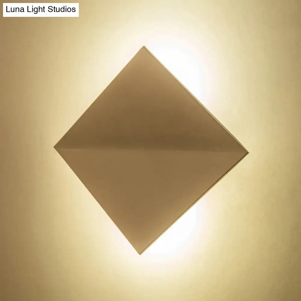 Modern white square wall sconce bedroom direct wired electric light