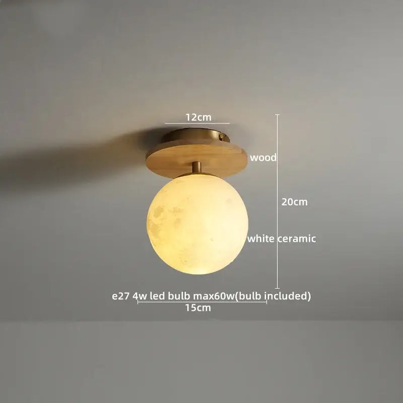Modern white textured ceramic wood led ceiling light bedroom