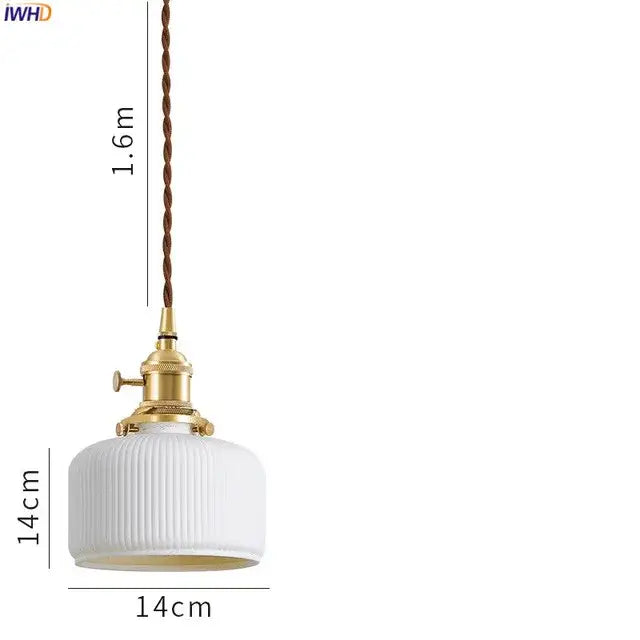 Modern white textured glass ceramic led pendant light kitchen