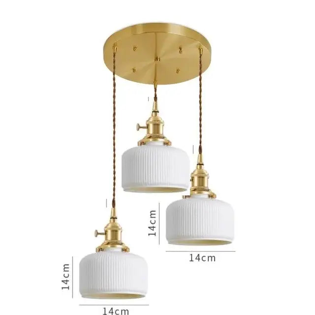 Modern white textured glass ceramic led pendant light kitchen