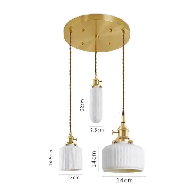 Modern white textured glass ceramic led pendant light kitchen