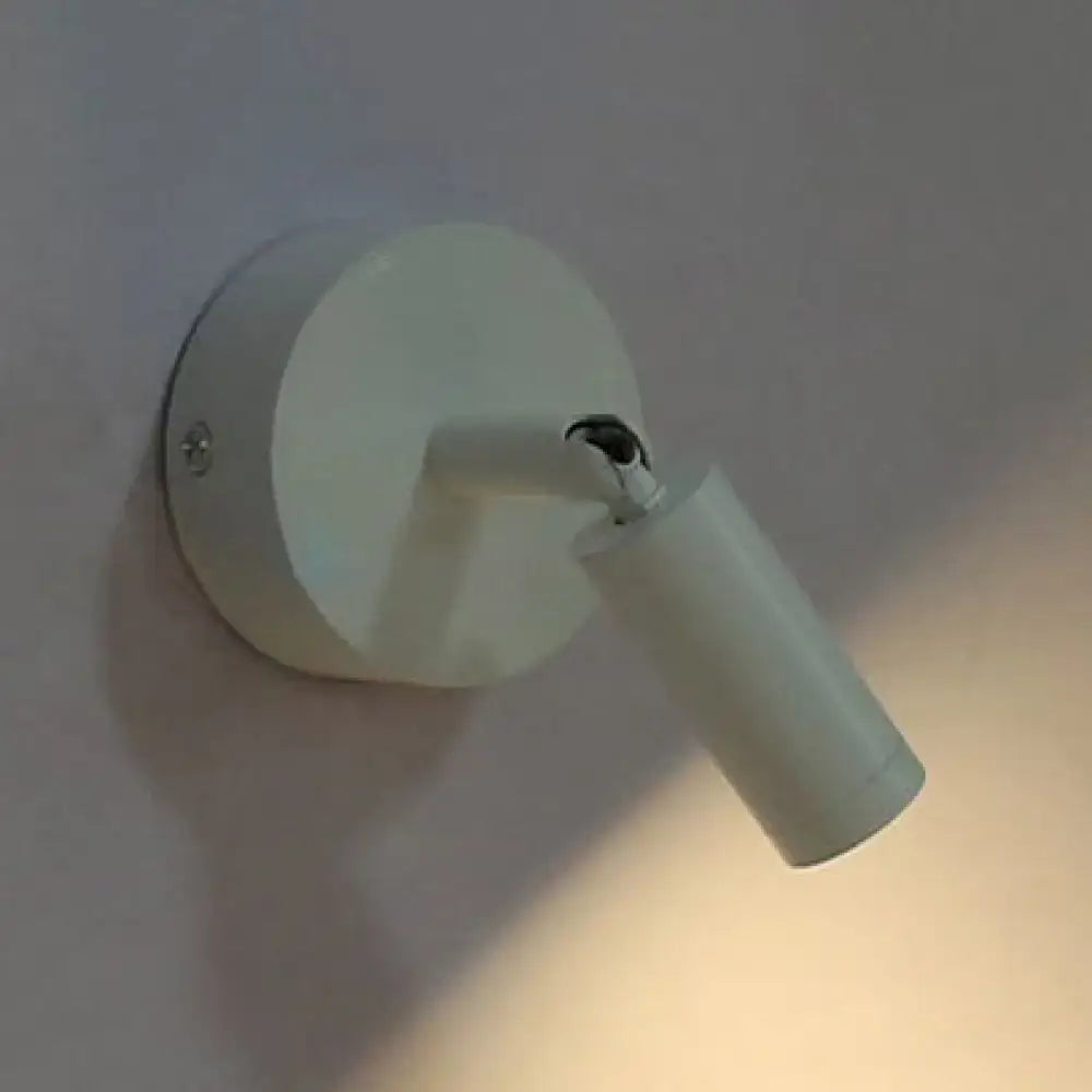 Modern white tube wall light adjustable bedroom sconce