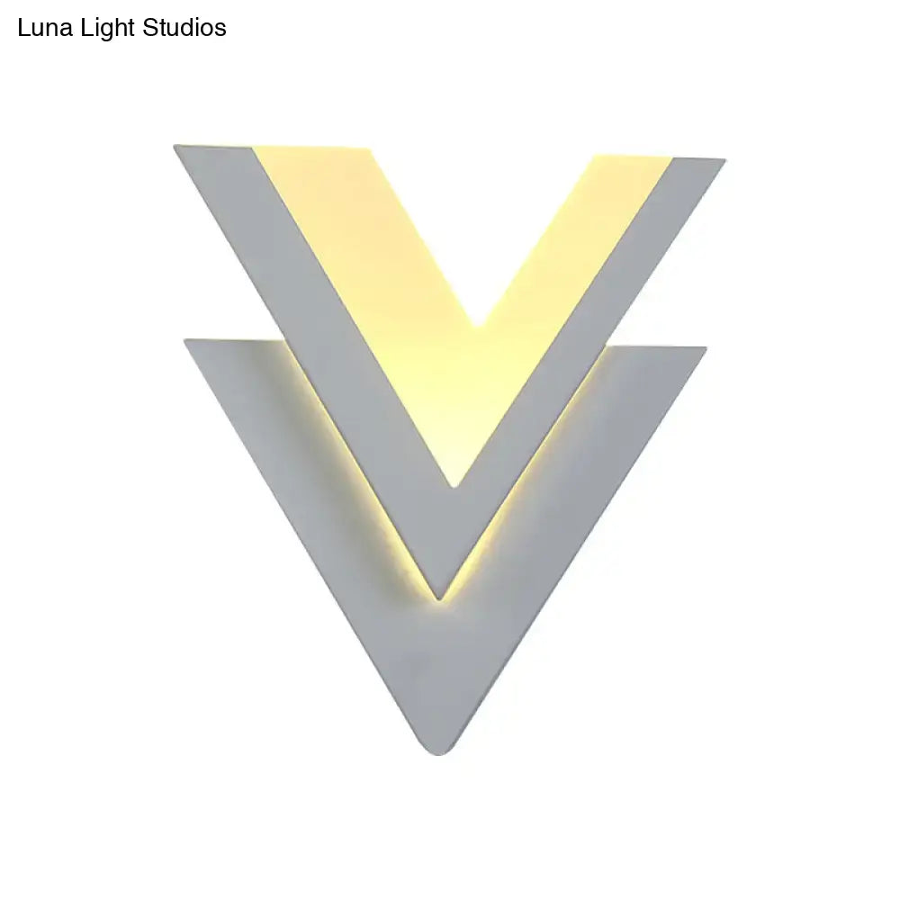 Modern white v shaped led wall mount light stairway fixture