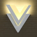 Modern white v-shaped led wall mounted light bedroom sconce