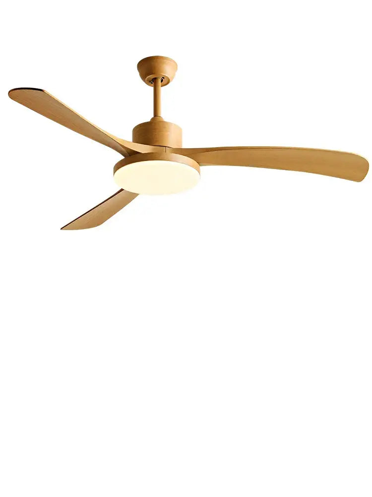 Modern wood 56 inch 3-leaf fan light with remote control dining room