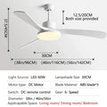 Modern wood 56 inch 3-leaf fan light with remote control dining room