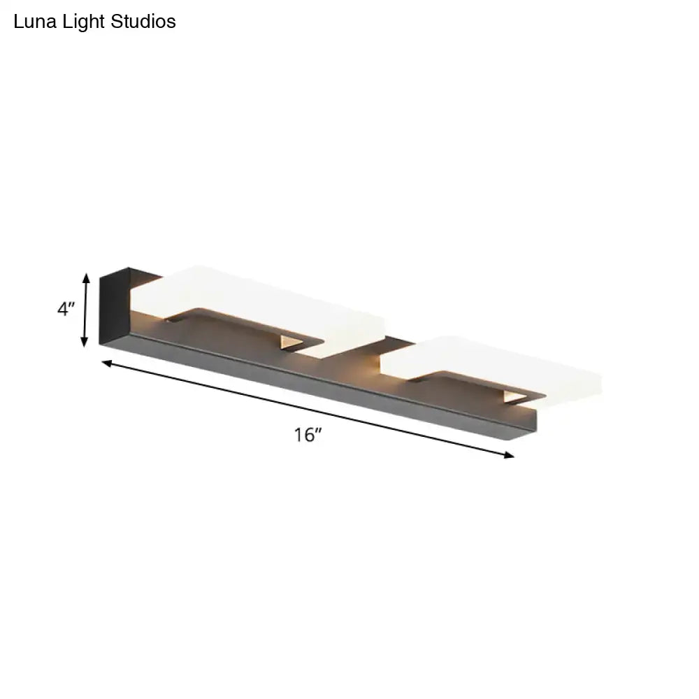 Modern wood acrylic rectangle vanity sconce bathroom wall lighting