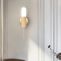 Modern wood and brass led light fixture – living room wall sconce