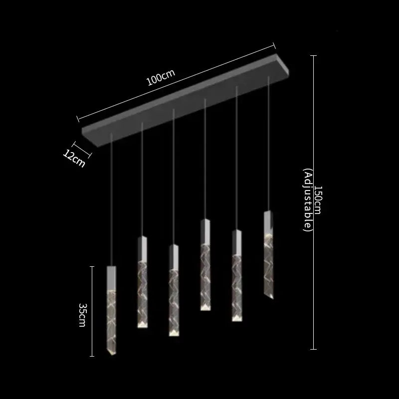 Modern wood and crystal column led chandelier staircase light