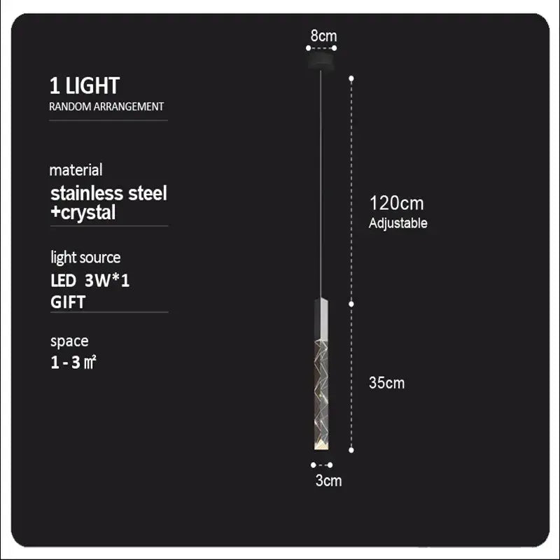 Modern wood and crystal column led chandelier staircase light