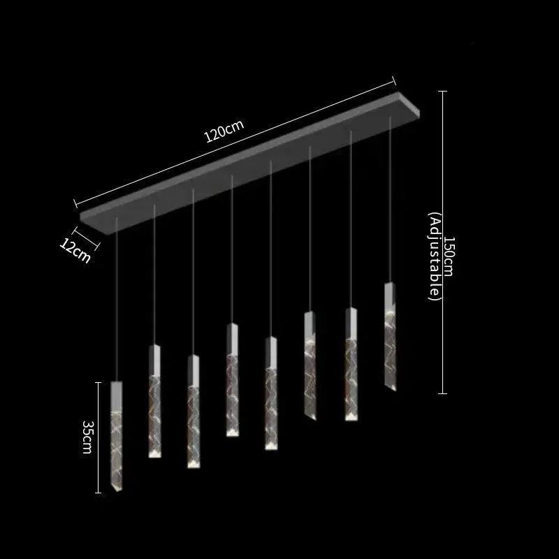 Modern wood and crystal column led chandelier staircase light