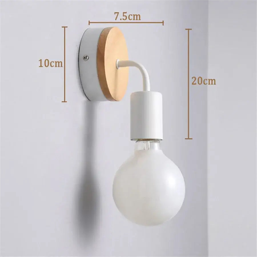 Modern wood and metal wall sconce – bedroom aisle led wood wall light
