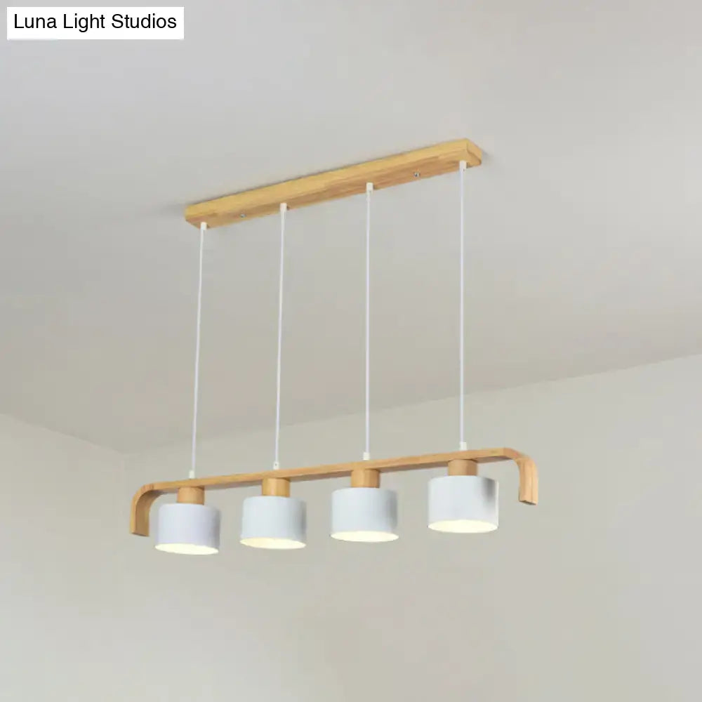 Modern wood and mint green 3 light chandelier for dining room kitchen