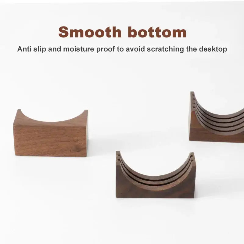 Modern wood and silver coffee filter stand kitchen storage rack