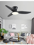 Modern wood and white ceiling fan with 30w remote control bedroom light