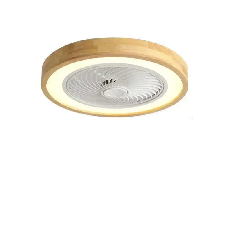 Modern wood and white led ceiling fan with remote for bedroom