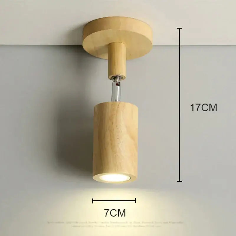 Modern wood ceiling light two head beige spotlight for living room