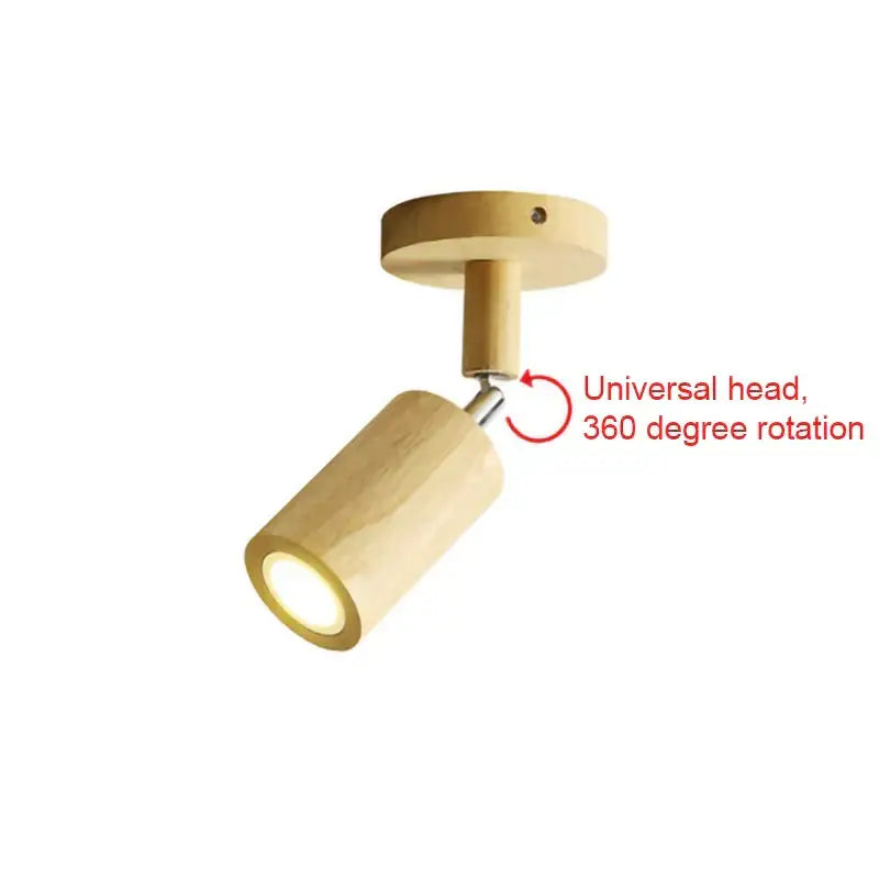 Modern wood ceiling light two head beige spotlight for living room