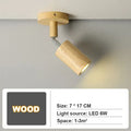 Modern wood ceiling light two head beige spotlight for living room
