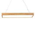 Modern wood rectangle ceiling light fixture dining room warm third gear