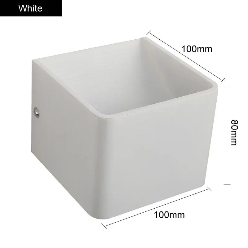 Modern wooden cube led wall light bedroom sconce