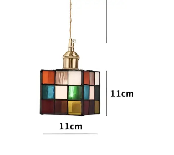 Modern wooden cube led wall sconce bedroom light with knob switch