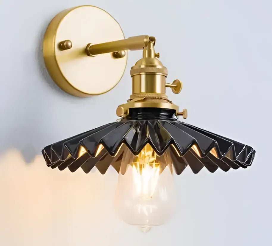 Modern wooden cube led wall sconce bedroom light with knob switch