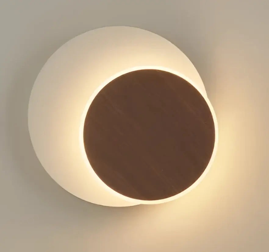 Modern wooden cube led wall sconce bedroom light with knob switch