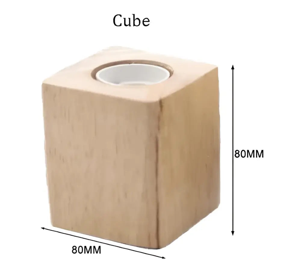 Modern wooden cube led wall sconce bedroom light with knob switch