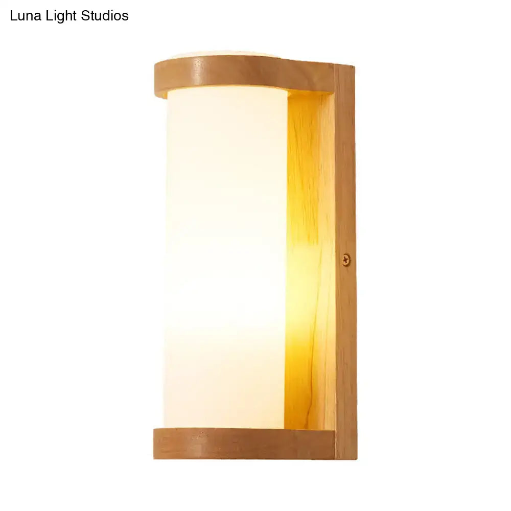 Modern wooden rectangle sconce with e26 e27 bulb – bedroom wall light