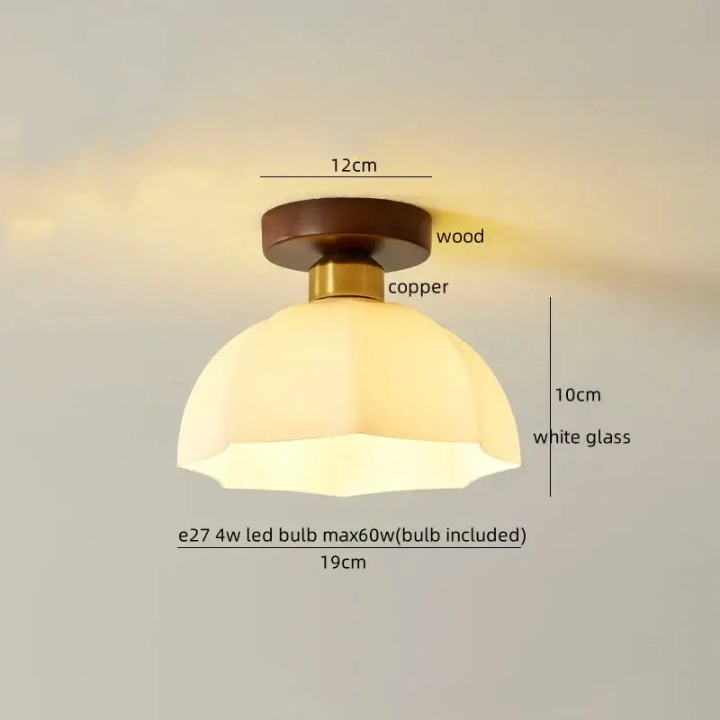 Modern woven beige decorbites led wicker wood ceiling lights hallway