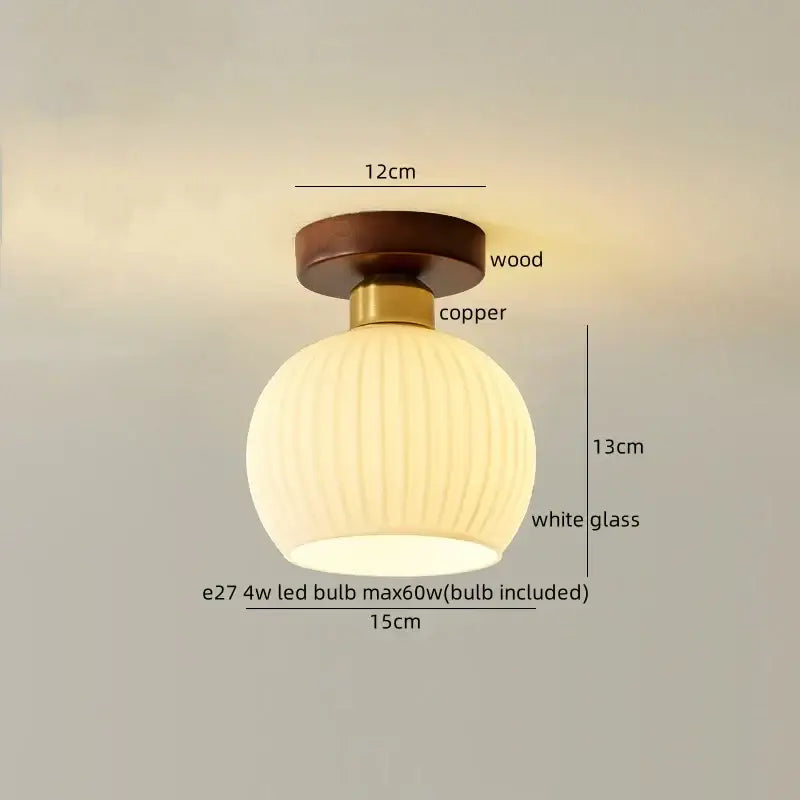 Modern woven beige decorbites led wicker wood ceiling lights hallway