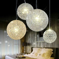 Modern woven glass crystal ball pendant light dining room